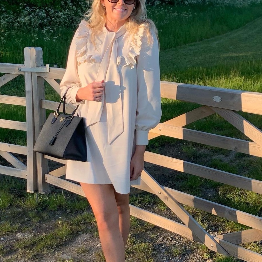 & Other Stories Cream Long Sleeve Dress